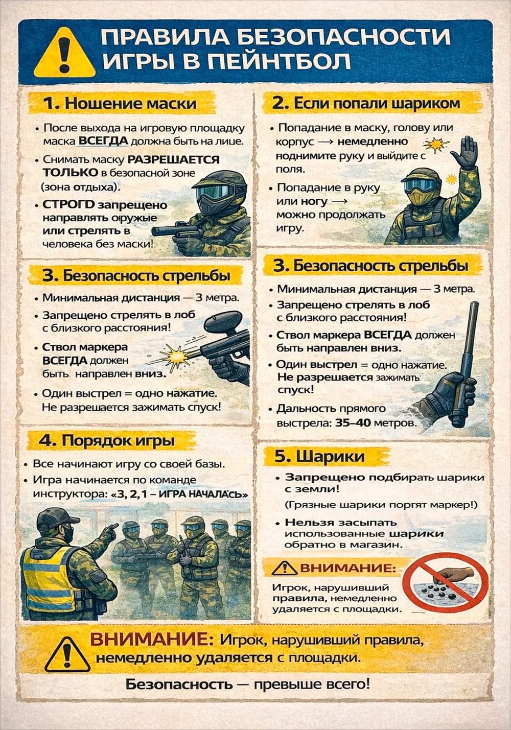 Правила безопасности игры в пейнтбол